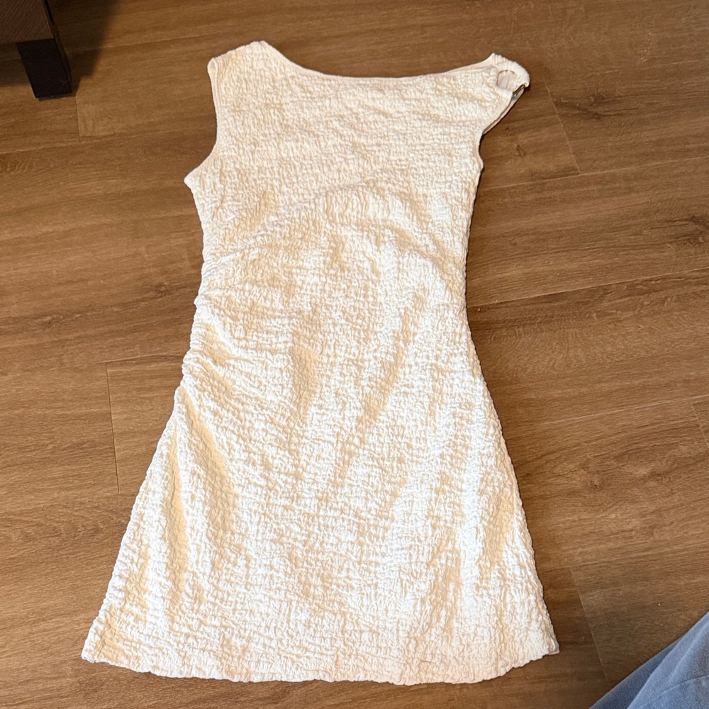 Peppermayo Elegant White Textured Dress